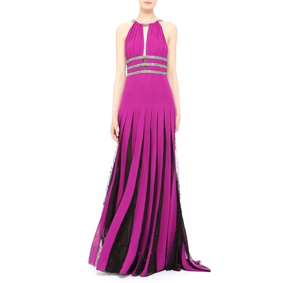 Badgley Mischka Couture Silk Halter Gown - Picture 5 of 9